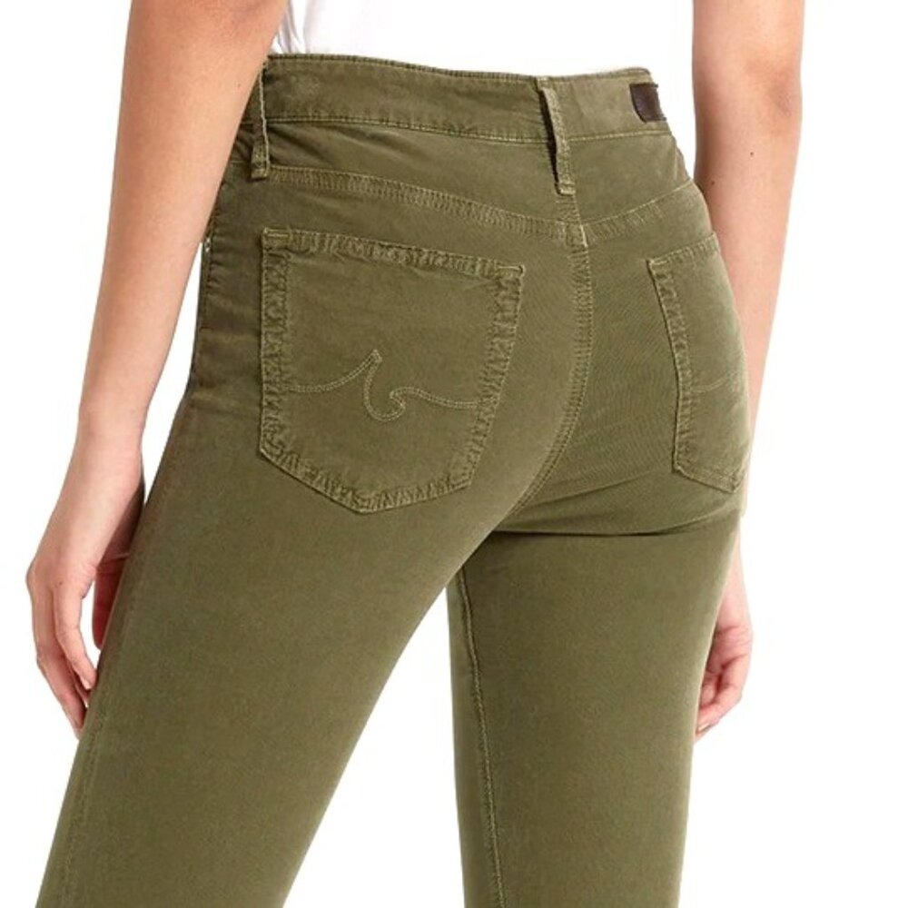 AG Farrah Fine Corded Skinny Jeans Sulfur Dried Agave Corduroy Olive Green Cords